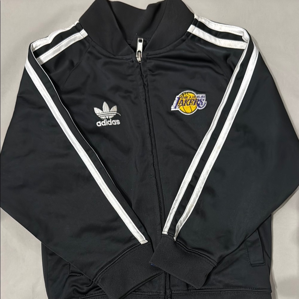 Adidas Black and White Track Jacket with Team Logo